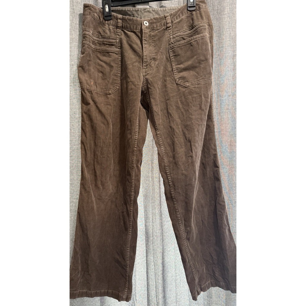 The North Face Women's Brown Corduroy Bootcut Pants Size 12 Multi Pocket Snap